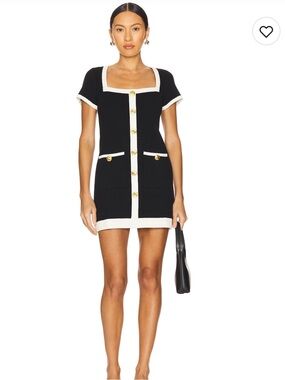 Show Me Your Mumu Sofia Sweater dress in black and cream